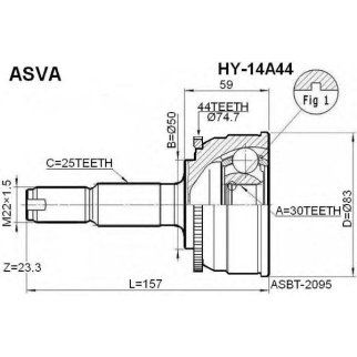 ШРУС наружный ASVA HY14-A44 фото