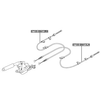 Трос ручного тормоза правый фото 2