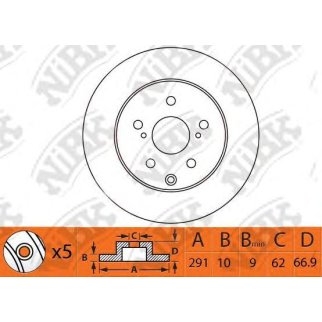 Диск тормозной задний NiBK RN1487 фото