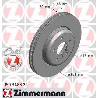 Диск тормозной Zimmermann 150.3483.20 фото