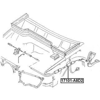 Трос привода открывания замка капота AUDI A8 1994-2003 FEBEST 17101-A8D2 фото 2 Трос привода открывания замка капота AUDI A8 1994-2003 FEBEST 17101-A8D2 фото 2