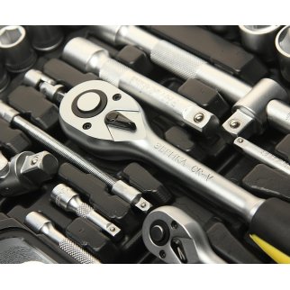 Набор инструмента 1/4" 1/2" 6-гр 61пр. ЭВРИКА фото 3