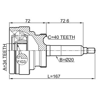 Шрус наружный 34x20x40 фото 2