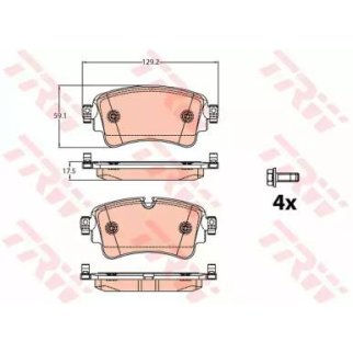 Колодки тормозные задние дисковые к-кт TRW GDB2132 фото