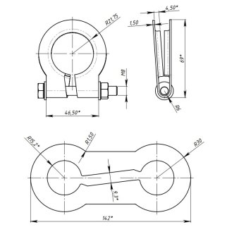 Хомут глушителя кольцевой 45мм. фото 3
