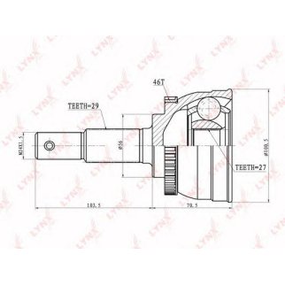 ШРУС наружный передний LYNXauto CO-5713A фото