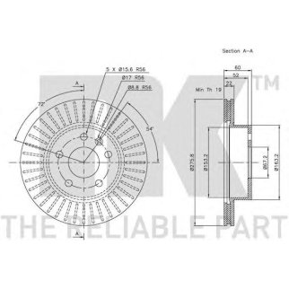 Диск тормозной передний (276x22mm) / M.B V-Class,Vito (638) 96~ фото