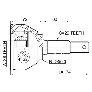 Шрус наружный 36x56x29 фото 2