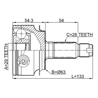 Шрус наружный 29x63x26 фото 2