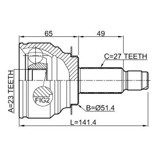 ШРУС наружный 23x51.3x27 SUBARU IMPREZA G12 03.2007- 0810-G12 фото 2