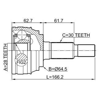 Шрус наружный 28x64.5x30 фото 2