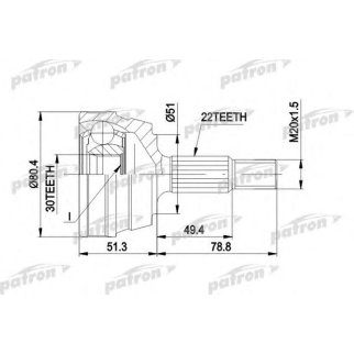 ШРУС наружн к-кт AUDI 80/90 8.80-4.88, VW PASSAT 1.3-2.0 4.80-3.88 фото