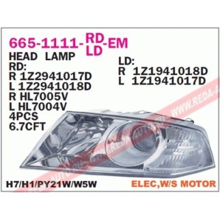 Фара передн лев с ЭК (линзованная) SKODA: OCTAVIA 05- фото