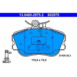 Колодки тормозные передние к-кт ATE 13.0460-2975.2 фото