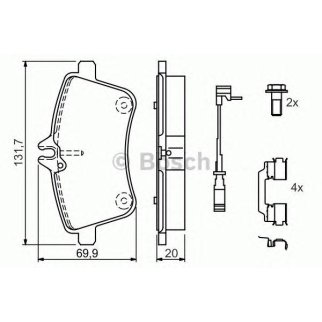 Колодки тормозные передние к-кт BOSCH 0 986 494 085 фото