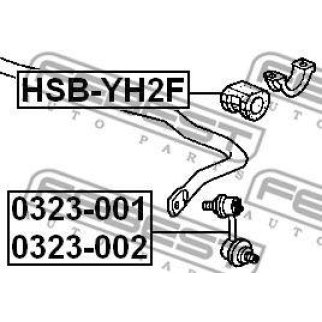 Втулка (сайлентблок) переднего стабилизатора FEBEST HSB-YH2F фото