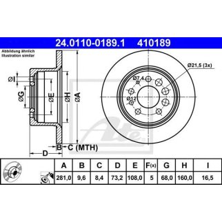 Диск тормозной ATE 24.0110-0189.1 фото
