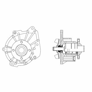 Насос водяной для а/м Toyota Land Cruiser Prado (02-)/HiAce (89-) 2.5D/3.0D (KZ,KD) без корп. (LWP 1 фото 4
