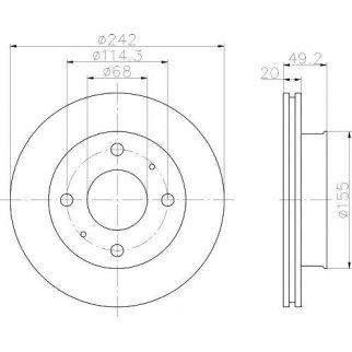 Диск тормозной передний вентилируемый MINTEX MDC583 фото