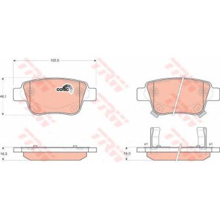Колодки тормозные задние дисковые к-кт TRW GDB3337 фото