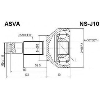 ШРУС наружный ASVA NSJ1-0 фото
