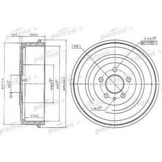 Барабан тормозной задн CITROEN: EVASION 94-02, JUMPY 95-, JUMPY c бортовой платформой 95-, FIAT: SCUDO Combinato 96-, SCUDO фургон 96-, ULYSSE 9 фото