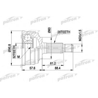 ШРУС наружн к-кт 28x60x32 HONDA: ACCORD с и без ABS 1.8-2.2 9.89-1.93, PRELUDE 87- фото