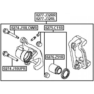 Суппорт тормозной задний FEBEST 0277-J32RR фото 2 Суппорт тормозной задний FEBEST 0277-J32RR фото 2