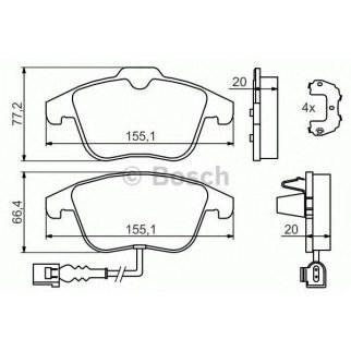 Колодки тормозные передние к-кт BOSCH 0 986 494 372 фото