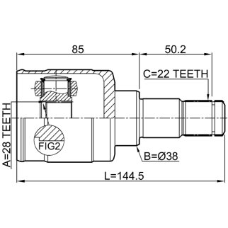 ШРУС внутренний левый 28x38x22 SUZUKI SWIFT 2003-2010 0711-RS415ATLH фото 2