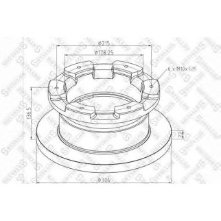 85-00820-SX_диск торм. 1ШТ. !306x178.25x22/136.5 6n-215-M10x1.25 IVECO Daily II 01-> фото