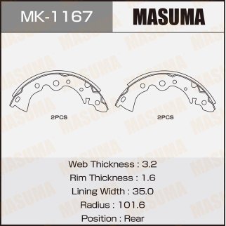 Колодки барабанные к-кт Masuma MK-1167 фото
