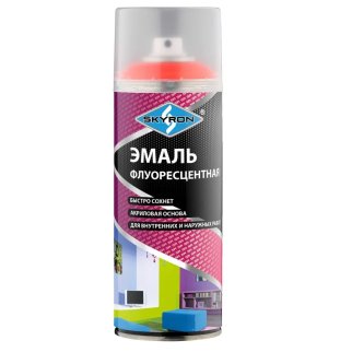 Эмаль SKYRON флурисцентная ОРАНЖЕВО-КРАСНАЯ (аэрозоль) 520мл фото