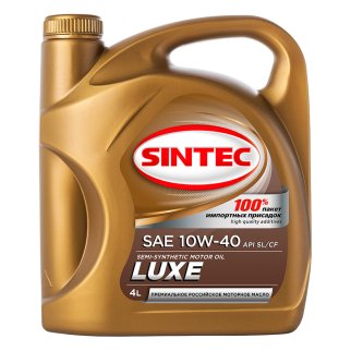 МАСЛО МОТОРНОЕ ПОЛУСИНТЕТИЧЕСКОЕ, SINTEC ЛЮКС API SL/CF SAE 10W-40, 4Л Sintec 801943 фото