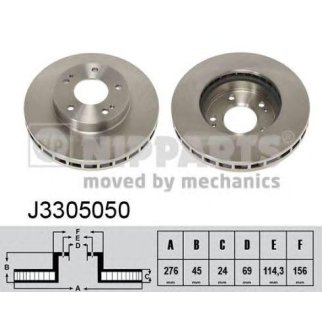 Диск тормозной передний вентилируемый NIPPARTS J3305050 фото