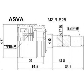 ШРУС внутренний правый 25x35x26 фото