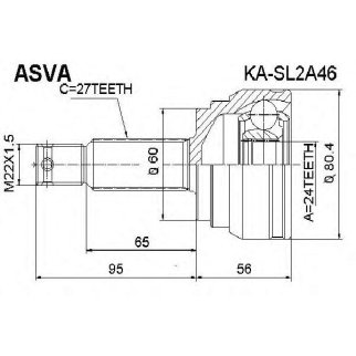 ШРУС НАРУЖНЫЙ 24x60x27 фото