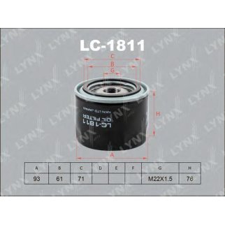 Фильтр масляный LYNXauto LC-1811 фото