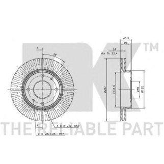Диск тормозной передний (257x24mm) / HYUNDAI Coupe,Lantra,Sonata-IV,KIA Magentis 96~ фото