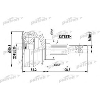 ШРУС наружн к-кт 33x52x25 OPEL: ASCONA, KADETT 1.6-2.0 фото