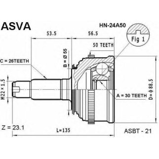 ШРУС наружный ASVA HN24-A50 фото
