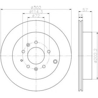 Диск тормозной задний Hella 8DD 355 115-791 фото