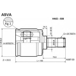 ШРУС внутренний ASVA HNID-508 фото
