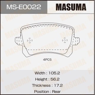 Колодки тормозные к-кт Masuma MS-E0022 фото