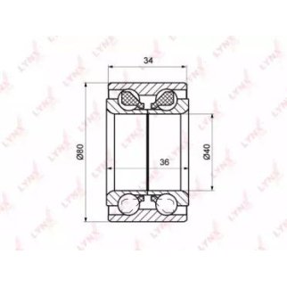 Подшипник ступицы к-кт LYNXauto WB1100 фото