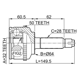 0310-CGA50_ШРУС наружный к-кт! ABS Honda Accord 1.8 16V/2.0 98> фото 2