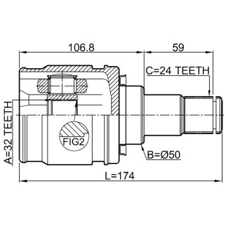 Шрус внутренний левый 32x50x24 фото 2