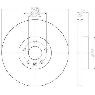 Диск тормозной передний вентилируемый MINTEX MDC1828 фото