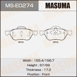 MS-E0274_колодки дисковые! передние Renault Laguna II 1.6i/1.8i/1.9DCi 01> диск 15 фото