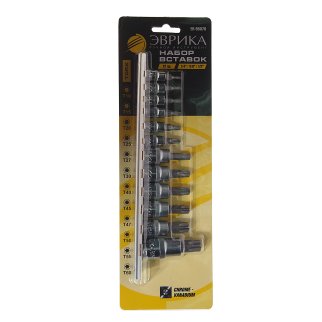 Набор вставок TORX 1/4&quot; 3/8&quot; 1/2&quot; (T10-T60) 12пр ЭВРИКА фото